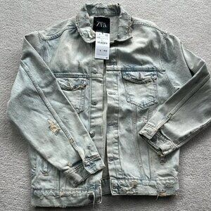 Zara Distressed Men’s Oversized Denim Jacket